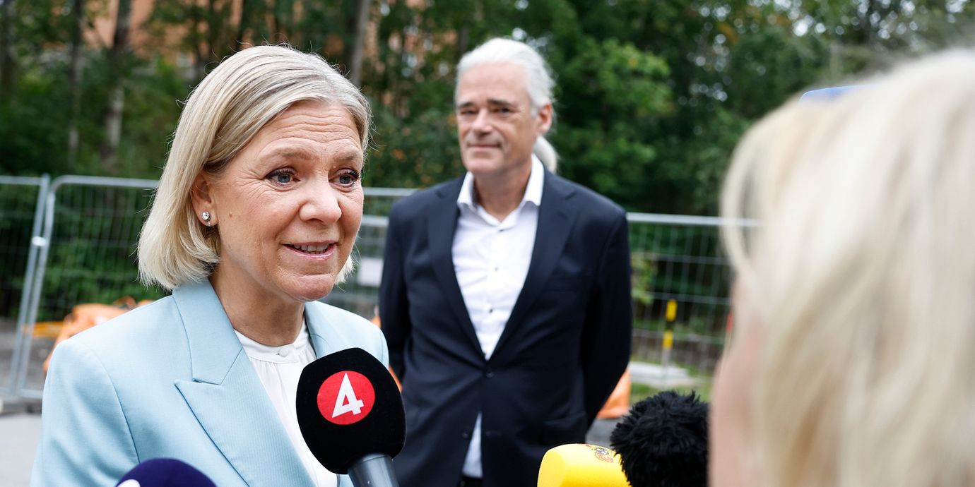 Magdalena Andersson i Stockholm på valdagen 13 september.