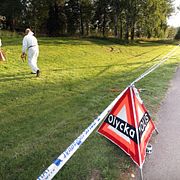 Polis på plats vid ett misstänkt mord på Rud i Karlstad på söndagen