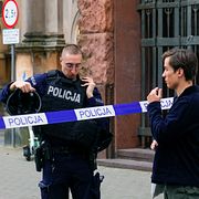 Arkivbild av en polsk polis.