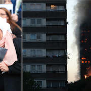 Anhöriga sörjer offren för branden i Grenfell Tower, 2017.