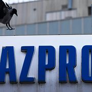 Loggan för det statliga ryska gasbolaget Gazprom.