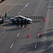 Paramilitära soldater och poliser i Islamabad 25 april.