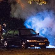 Bilbrand på Karneolgatan i Västra Frölunda i Göteborg. 