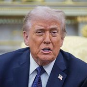 Trump i Vita huset på tisdagen. 