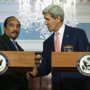 Mauritaniens president Mohamed Ould Abdel Aziz  tillsammans med John Kerry