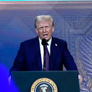 Trump deltog på videolänk vid förra årets Världsekonomiskt forum i Davos.