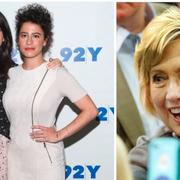 ”Broad City”-skaparna Abbi Jacobson och Ilana Glazer (t v), Hillary Clinton (t h)