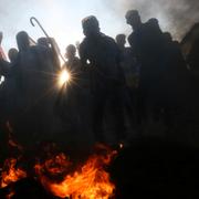 Palestinska protester mot blockaden mot Gaza.