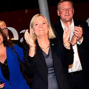 S-ledaren Magdalena Andersson på valkvällen.