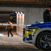  En stor polisinsats pågick på söndagskvällen skjutningen.