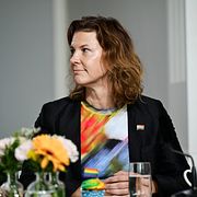 Jämställdhetsminister Nina Larsson, arkivbild från juli 2025.