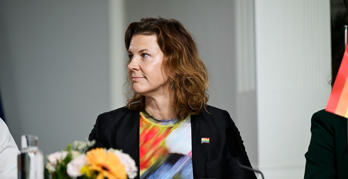 Jämställdhetsminister Nina Larsson, arkivbild från juli 2025.