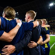 Graham Potter och Sveriges lag inför matchen.