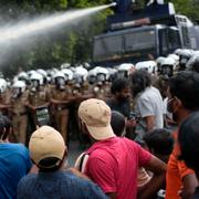 Det var protester i Sri Lanka i tisdags. 