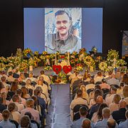 Christian Zedigs begravning i Olsbergs Arena, Eksjö den 7 augusti 2026.