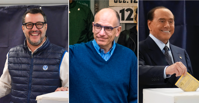 Matteo Salvini, Enrico Letta och Silvio Berlusconi. Nicola Marfisi / AP, Mauro Scrobogna / AP, Antonio Calanni / AP