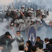 Sammandrabbningar mellan polis och demonstranter i Kairo i januari 2011