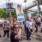 Demonstranter i Chabarovsk. 