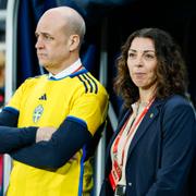 Fredrik Reinfeldt, ordförande för Svenska Fotbollförbundet, och Andrea Möllerberg, generalsekreterare.