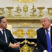 Mark Rutte och Donald Trump. 