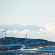 Vindkraftspark utanför Kiruna i Norrbotten.