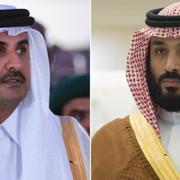  Qatars emir Tamim bin Hamad Al Thani och Saudiarabiens kronprins Mohammed bin Salman. 