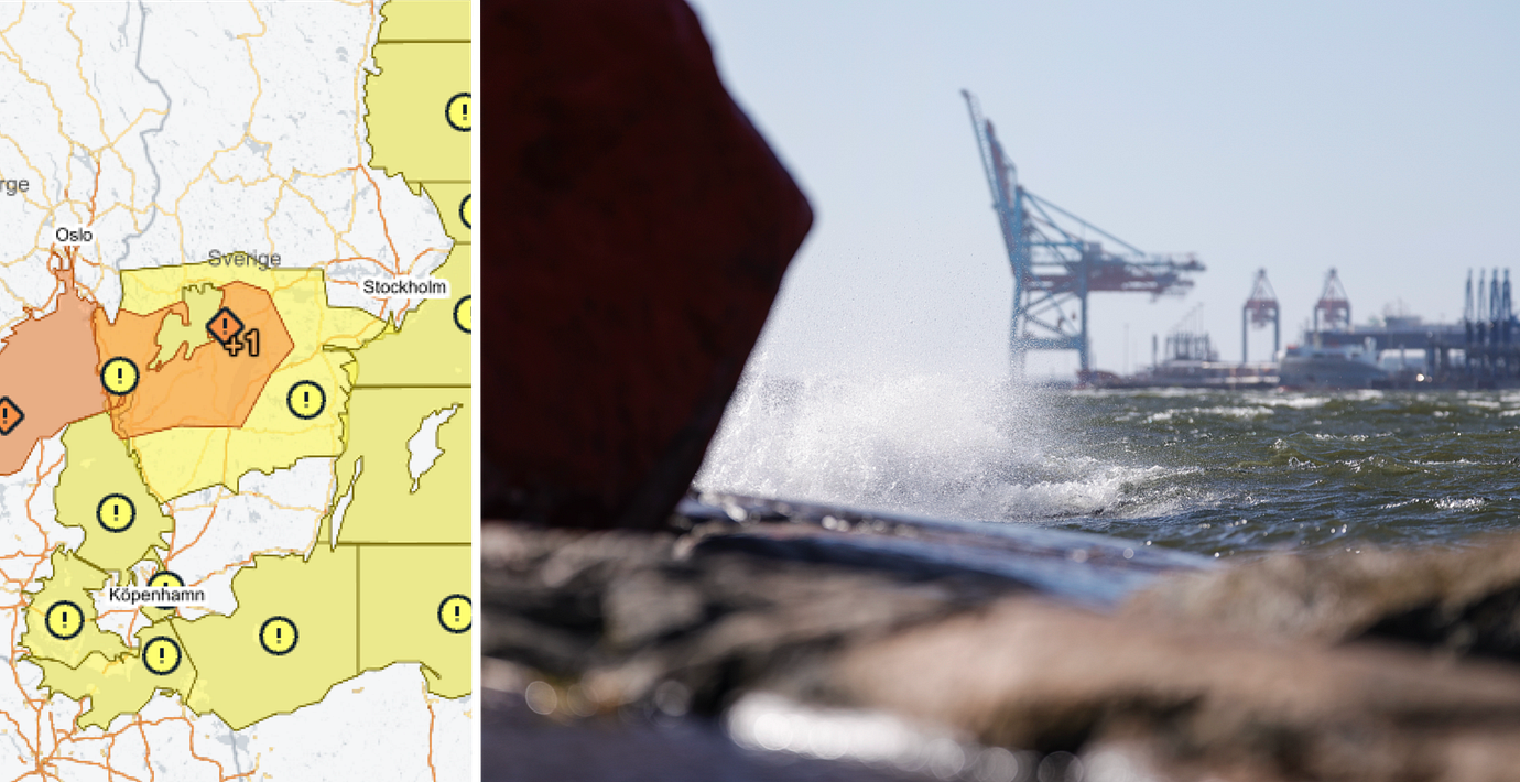 SMHI:s varningskarta/Blåsigt i Göteborg.