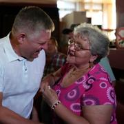 Robert Fico träffar väljare i Michalovce, Slovakien. Petr David Josek / AP