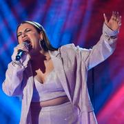 Paulina Pancenkov i en fredagsfinal i TV4:s Idol.