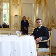 Frankrikes president Emmanuel och Storbritanniens premiärminister Keir Starmer.
