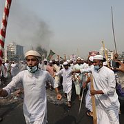 Protester i Narayanganj, Bangladesh