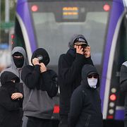 Våldsamma demonstrationer som riktar in sig på invandrare har blossat upp i Nordirland efter ett brutalt knivdåd.