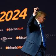 Donald Trump på bitcoin-konferens i Nashville i somras.