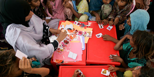 Illustrationsbild från skola i Punjab.  Aaron Favila / AP