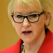 Margot Wallström under onsdagens utrikespolitiska debatt i riksdagen.