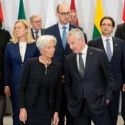 Frankrikes finansminister Bruno Le Maire, tillsammans med ECB-chefen Christine Lagarde, under ett möte med europeiska finansministrar i Paris, 25 februari, 2022. 