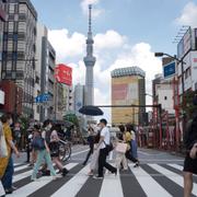 Asakusadistriktet, Tokyo. Arkivbild. 