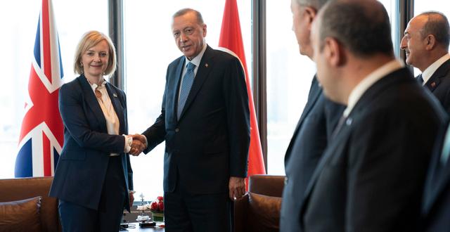 Truss och Erdogan.  Stefan Rousseau / AP