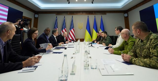 Bild från mötet i Kyiv. Ukrainas presidentkansli