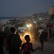 Människor flyr Gaza stad, 28 september 2025.