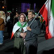 Manifestation i Iran till stöd för regimen, 11 april.