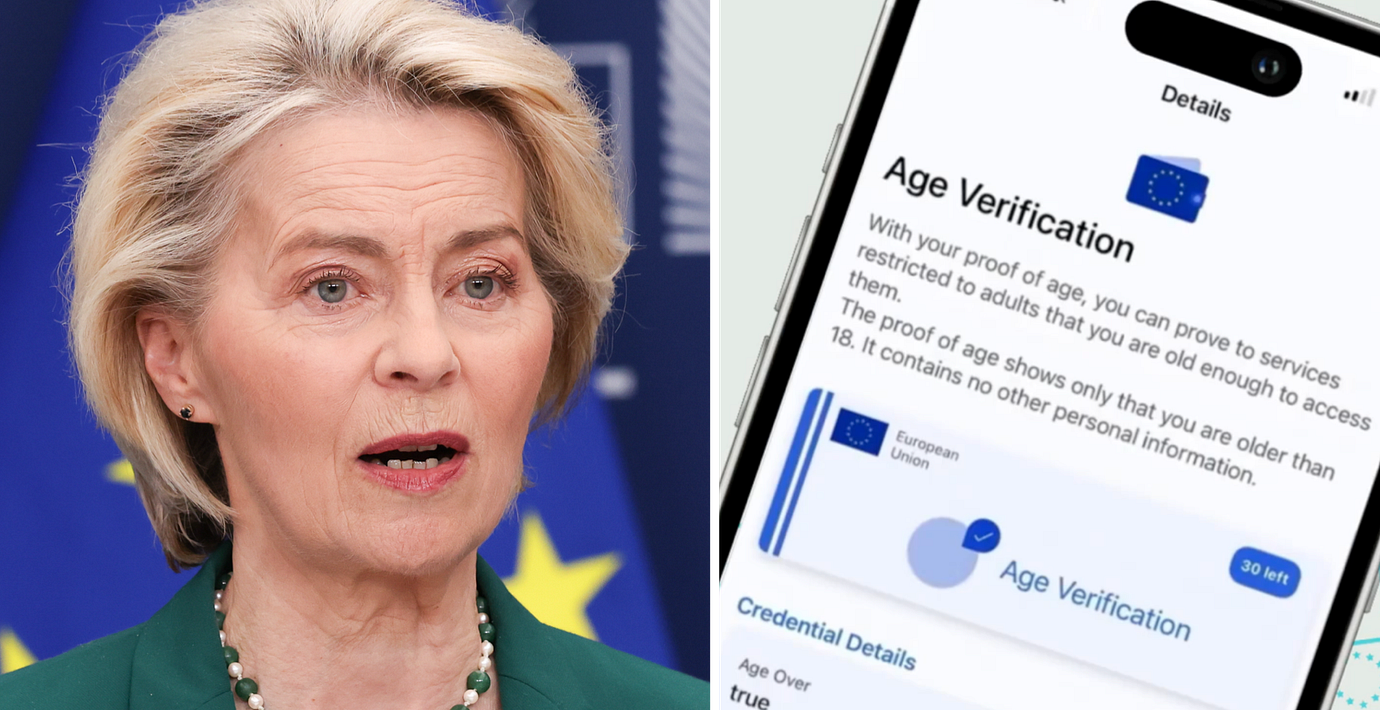 Ursula von der Leyen/appen som tagits fram.