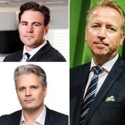 Till vänster: Handlare på börsgolvet i New York. Övre bilden i mitten: Erik Hansén, analytiker på IG Markets. Nedre bilden i mitten: SEB:s chefsstrateg Johan Javeus. Till höger: Investeraren Jonas Olavi. 