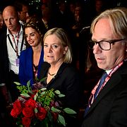 Socialdemokraternas partiledare Magdalena Andersson under partiets valvaka på Stockholm Waterfront Conference Centre.