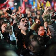 Nattens protester i Istanbul efter onsdagens gripande. 