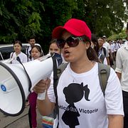 Demonstration mot barnvåldtäkten.