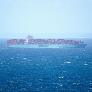 Mærsk-fartyg vid Gibraltar. 