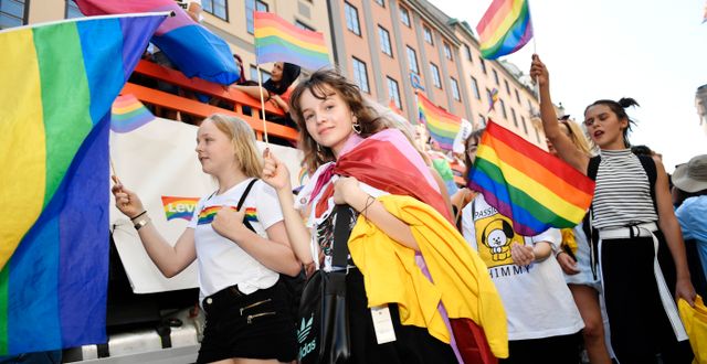Deltagare i Stockholm Pride Parade 2019 Stina Stjernkvist/TT