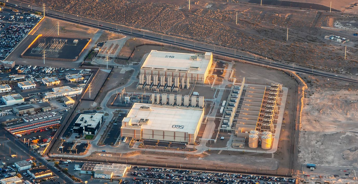 Illustrationsbild. Flygfoto över Googles datacenter i Las Vegas.