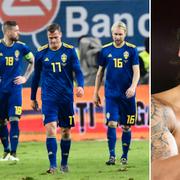 Sverige efter förlustmatchen mot Rumänien/Zlatan Ibrahimovic.